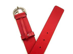 Gucci Interlocking Leather Silver 95 38 Red Belt — view 3