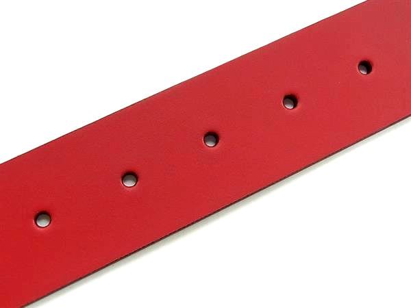 Gucci Interlocking Leather Silver 95 38 Red Belt — view 5