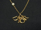 Dior Necklace Swing Logo Gold Metal Faux Pearl — view 2