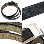 Hermes Leather Bracelet Choker Kelly Ardion Black Silver — view 3
