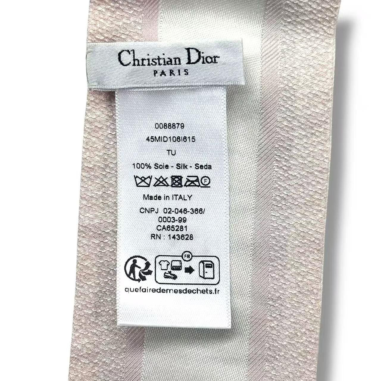 Dior Mitzah Scarf Silk Logo Pink White — view 6
