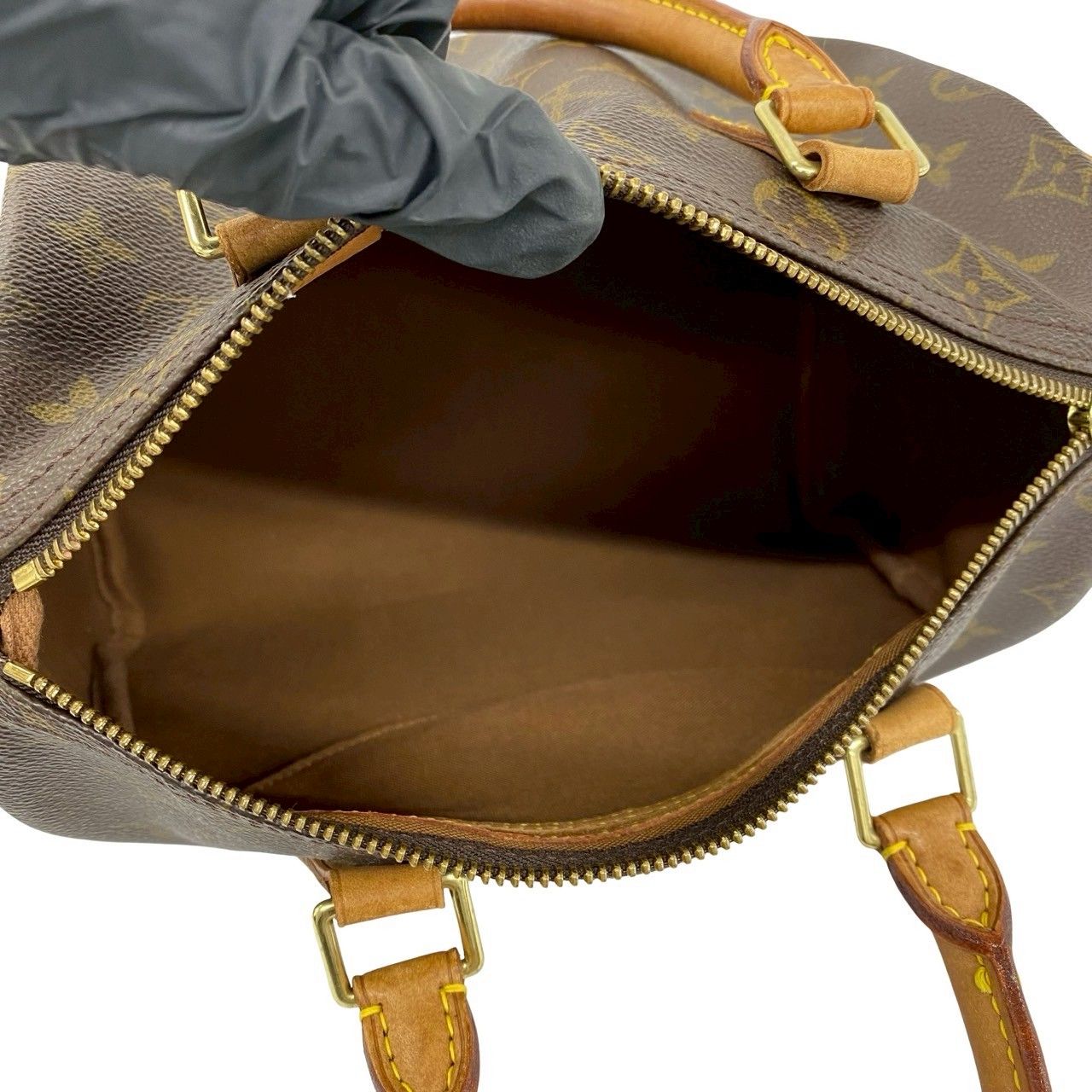 Louis Vuitton Speedy 25 Monogram Leather Mini Boston Bag Brown — view 9