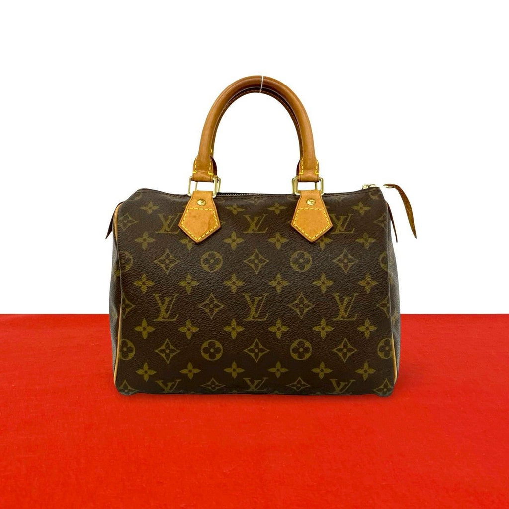 Louis Vuitton Speedy 25 Monogram Leather Mini Boston Bag Brown