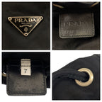 Prada Tessuto Black Silver Nylon Leather Pouch Case — view 4
