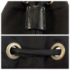 Prada Tessuto Black Silver Nylon Leather Pouch Case — view 7