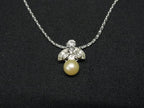 Dior Necklace Vintage Costume Silver Metal Rhinestone Faux Pearl Pendant — view 2