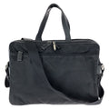Prada Tessuto Saffiano 2-Way Black Silver Nylon Leather Business