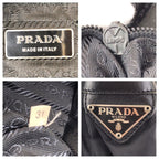 Prada Tessuto Saffiano 2-Way Black Silver Nylon Leather Business — view 4