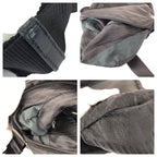 Prada Tessuto Black Silver Nylon Leather Shoulder — view 6