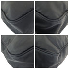 Prada Tessuto Black Silver Nylon Leather Shoulder — view 3