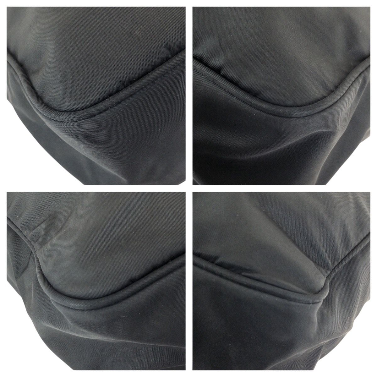 Prada Tessuto Black Silver Nylon Leather Shoulder — view 3