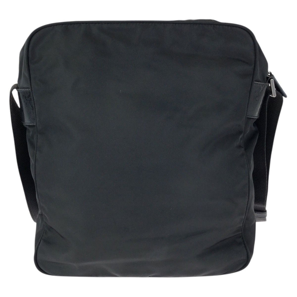 Prada Tessuto Black Silver Nylon Leather Shoulder — view 2