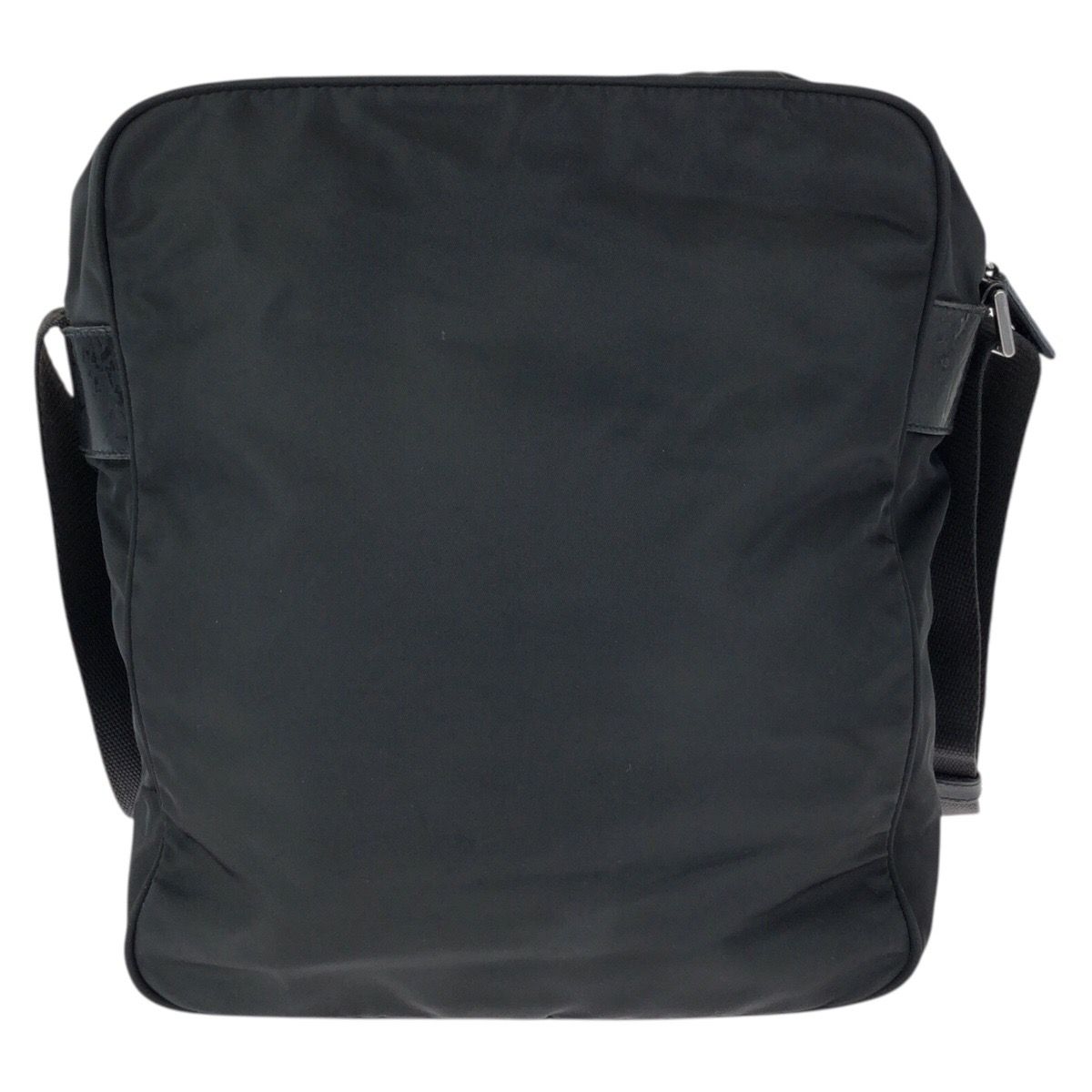 Prada Tessuto Black Silver Nylon Leather Shoulder — view 2
