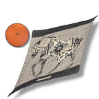 Hermes Scarf Pleats Cheval Sur Mon Carre Riding Carre's Horse Silk White Black