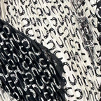 Hermes Scarf Pleats Cheval Sur Mon Carre Riding Carre's Horse Silk White Black — view 7