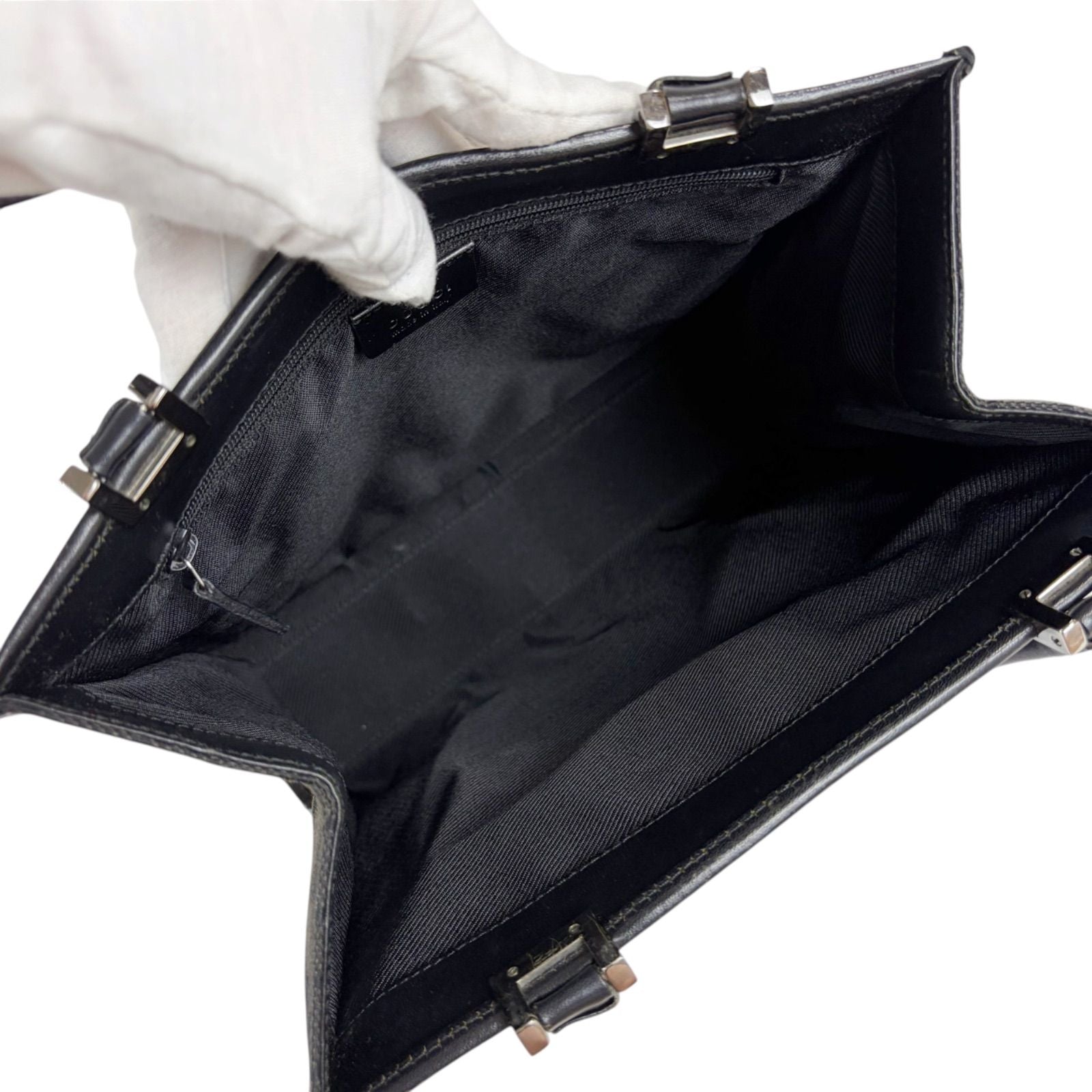 Gucci GG Canvas Jackie Line Mini Tote Black — view 7