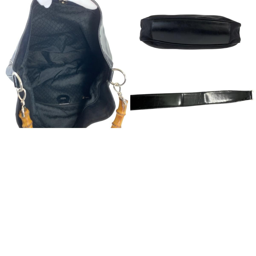 Gucci Bamboo Black Silver Nylon 001 2-Way Shoulder — view 9