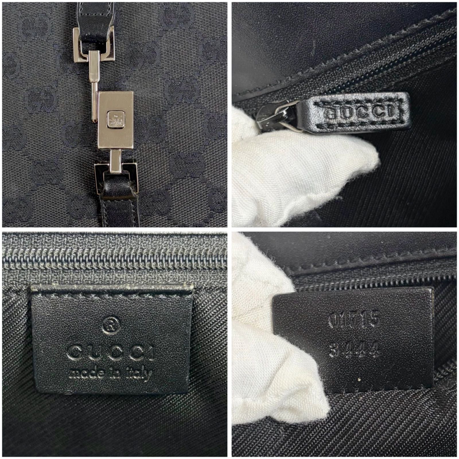 Gucci GG Canvas Jackie Line Mini Tote Black — view 9