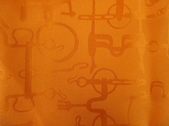 Hermes Carre 45 Mini Scarf Silk 100% Orange Handkerchief — view 3