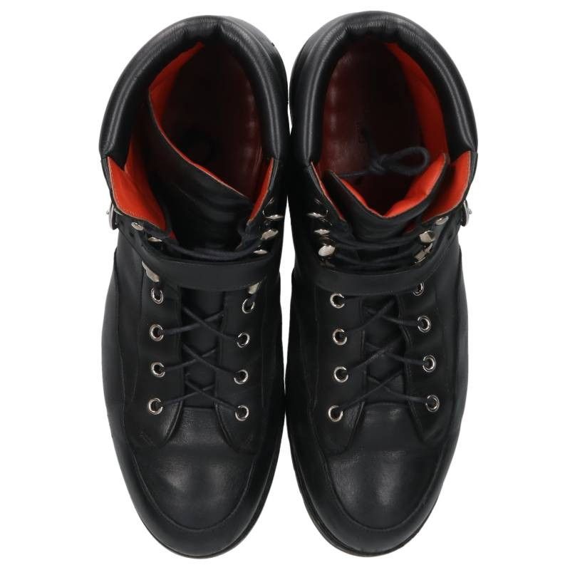 Hermes Side Logo Patch Hiking Leather Boots — view 4