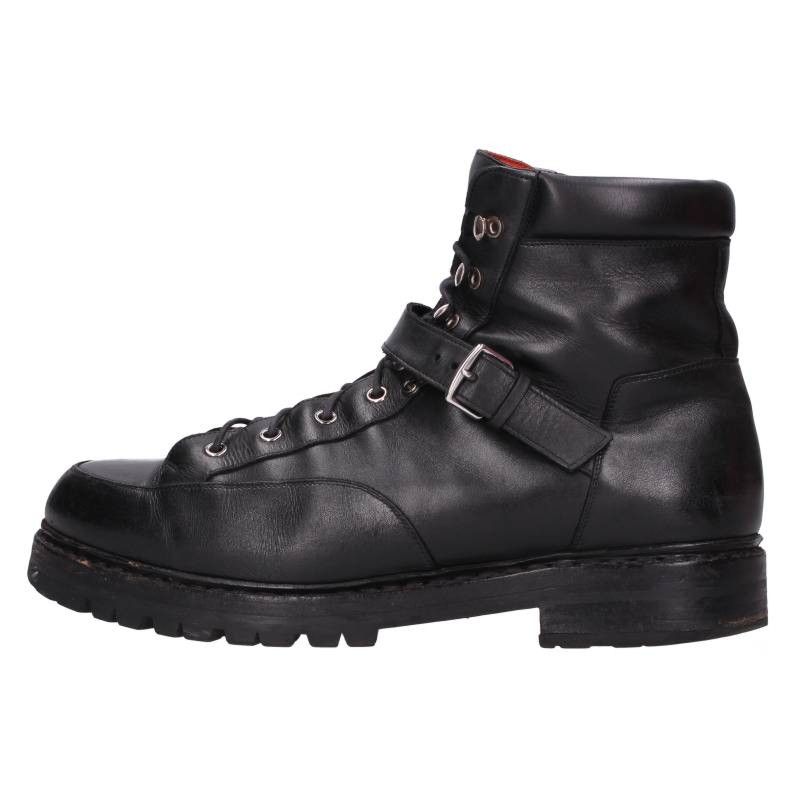 Hermes Side Logo Patch Hiking Leather Boots