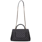 Chanel Coco Handle 33 Gold Caviar Leather Chain Shoulder — view 2