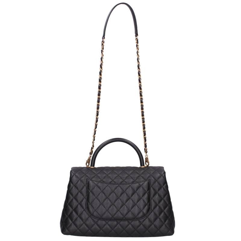 Chanel Coco Handle 33 Gold Caviar Leather Chain Shoulder — view 2