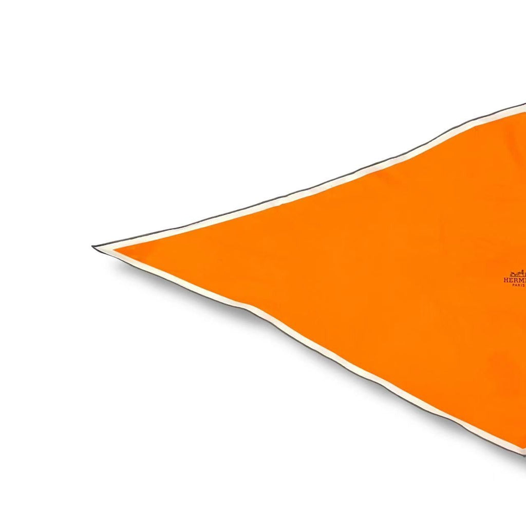 Hermes Diamond Scarf Silk Logo Orange — view 3