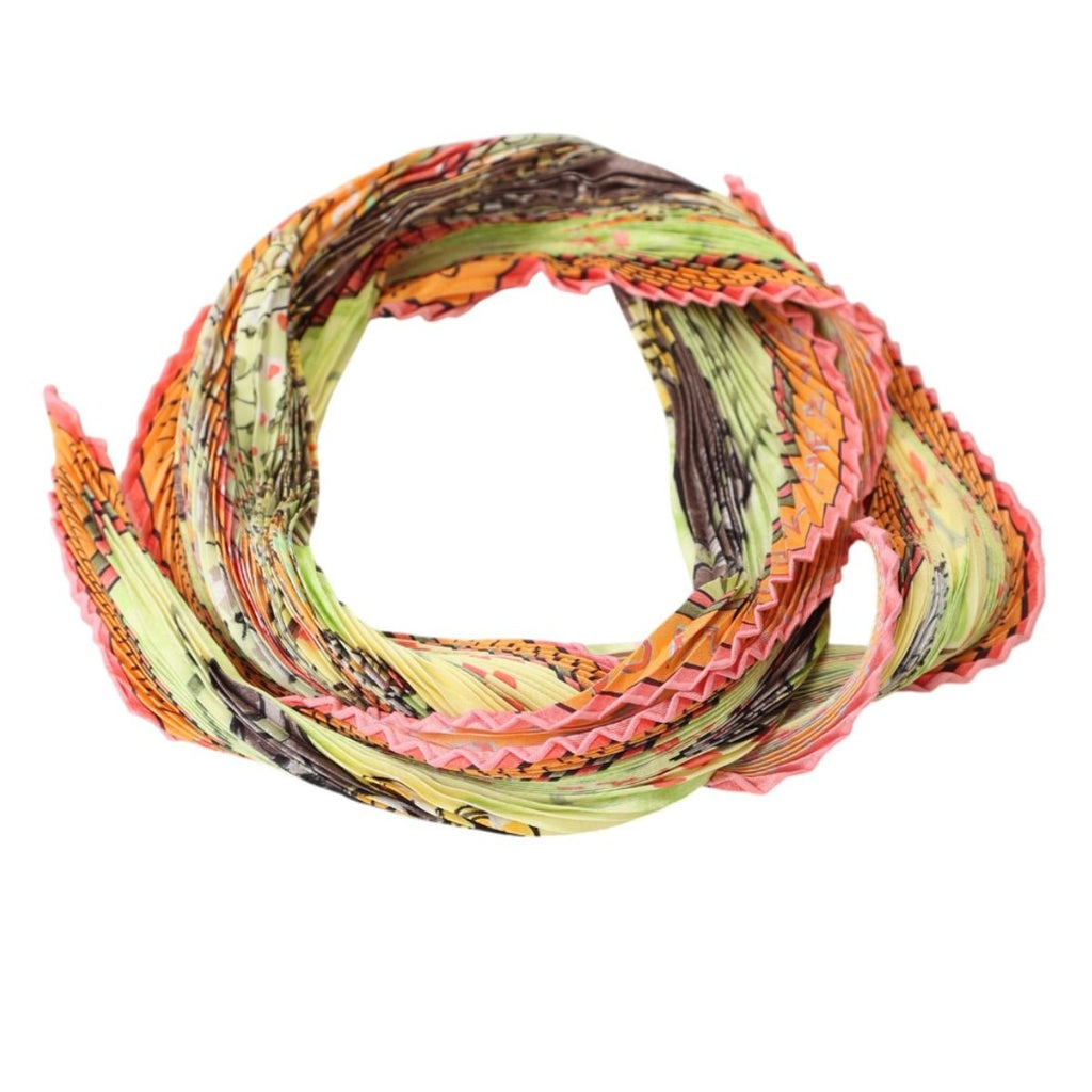 Hermes Carre 90 Pleated Scarf Deep Indian Love Orange — view 2