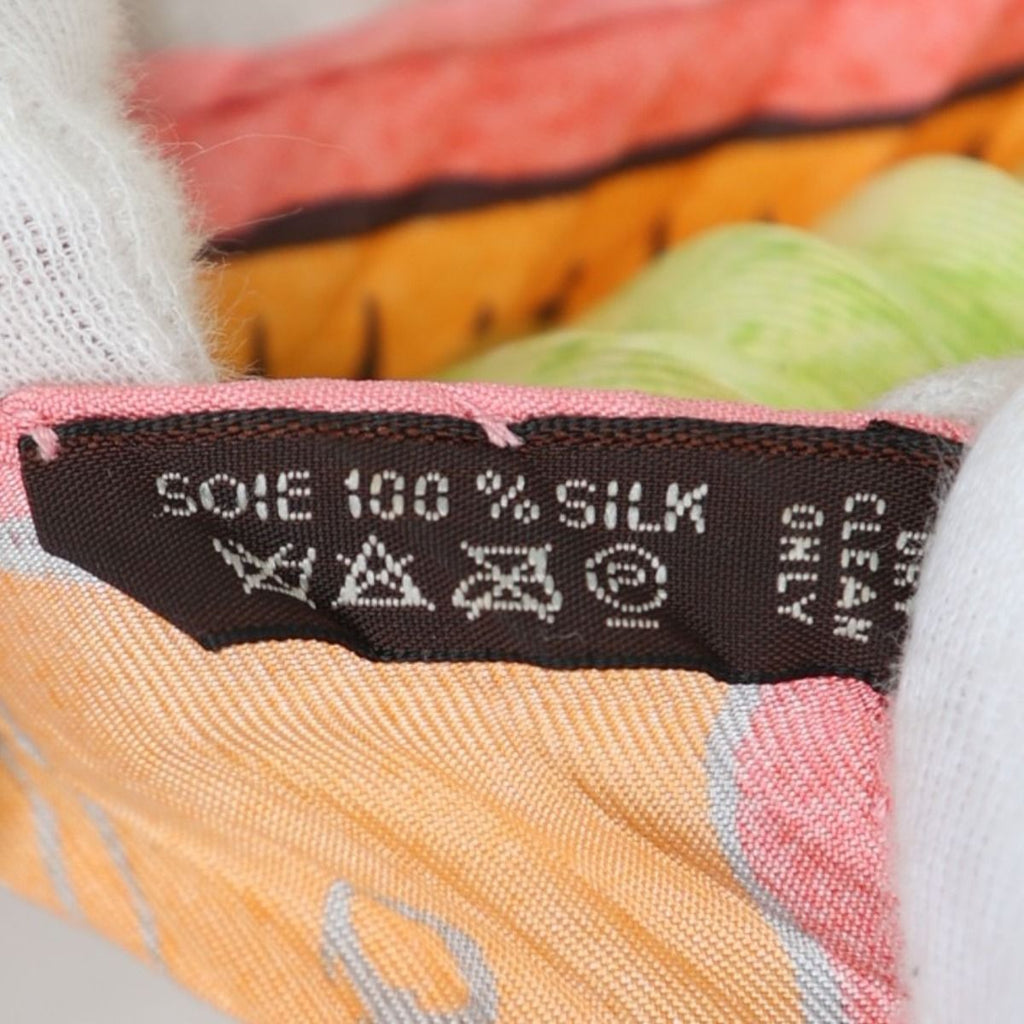 Hermes Carre 90 Pleated Scarf Deep Indian Love Orange — view 8