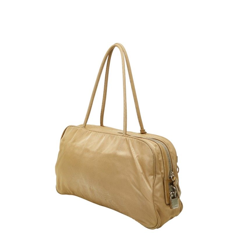 Prada Tessuto Shoulder Bag Beige Nylon Leather — view 2