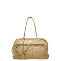Prada Tessuto Shoulder Bag Beige Nylon Leather