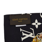Louis Vuitton Monogram Confidential Bandeau Scarf Black Multicolor Silk — view 3