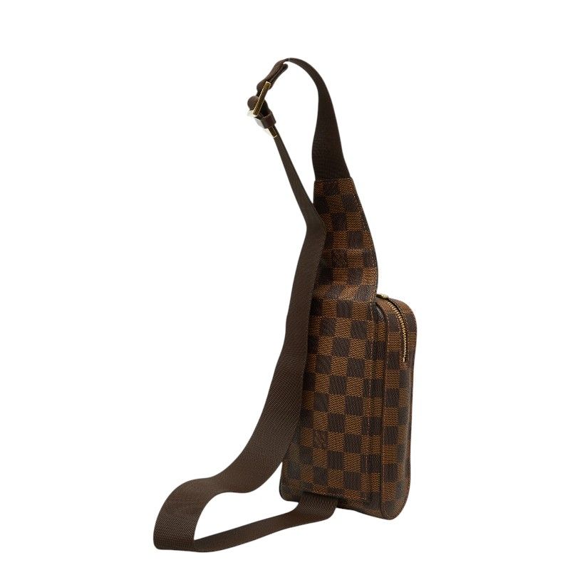 Louis Vuitton Damier Geronimos Shoulder Bag Brown Leather — view 2