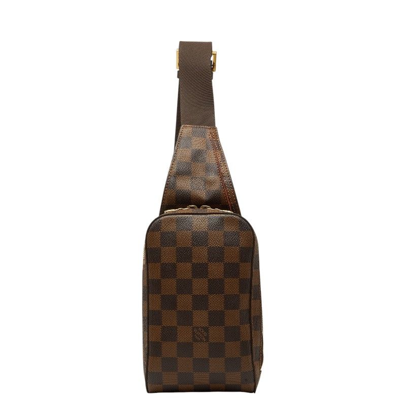 Louis Vuitton Damier Geronimos Shoulder Bag Brown Leather