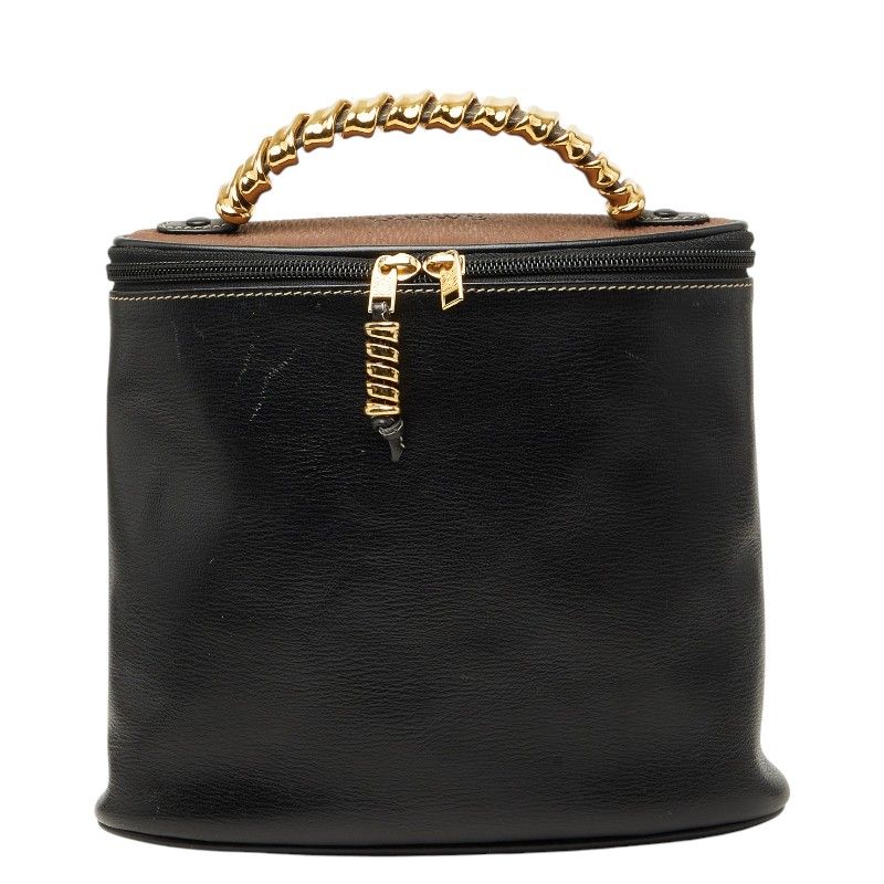 Loewe Velasquez Vanity Bag Handbag Black Brown Leather