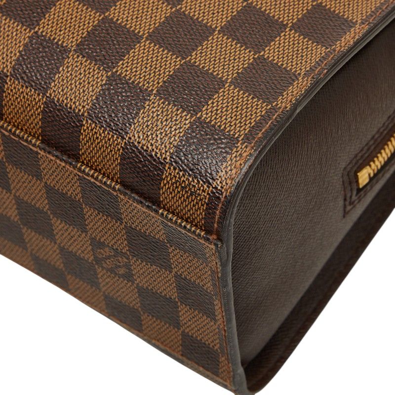 Louis Vuitton Damier Triana Handbag Brown Leather — view 6