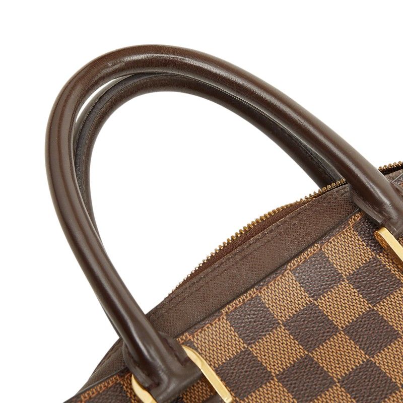 Louis Vuitton Damier Triana Handbag Brown Leather — view 8