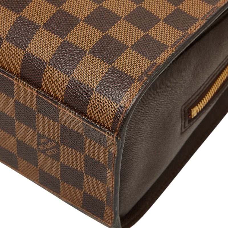 Louis Vuitton Damier Triana Handbag Brown Leather — view 4
