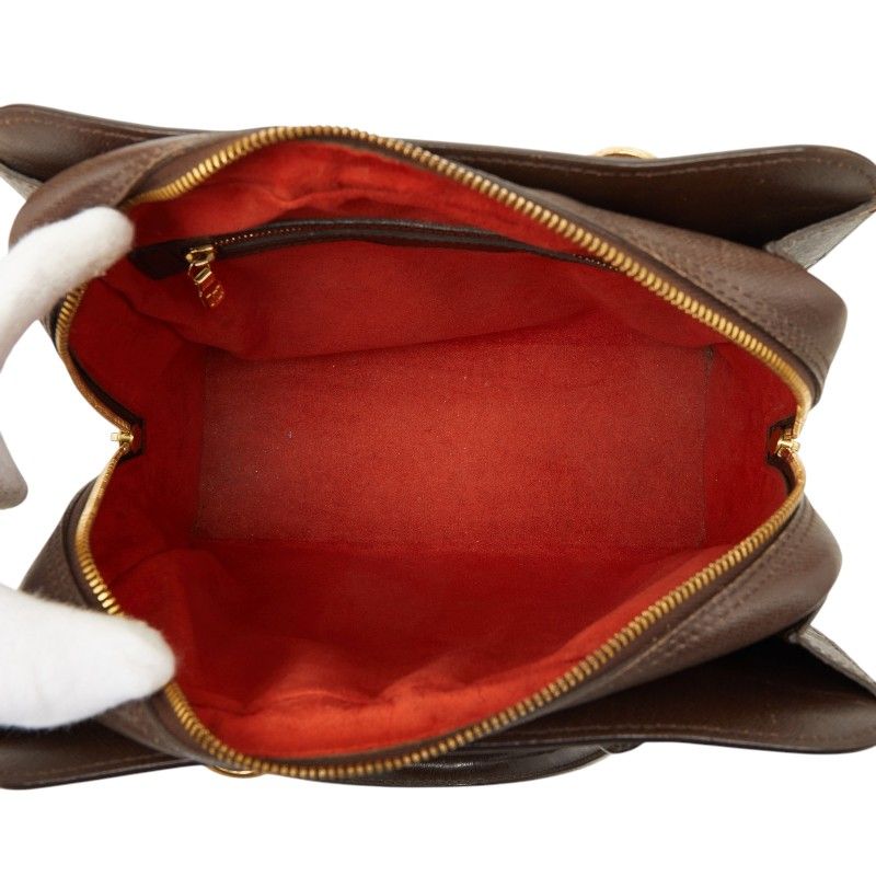 Louis Vuitton Damier Triana Handbag Brown Leather — view 9