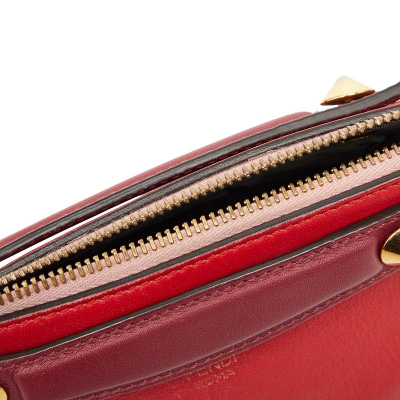 Fendi by the Way Mini 2-Way Shoulder Bag Red Pink Leather — view 8