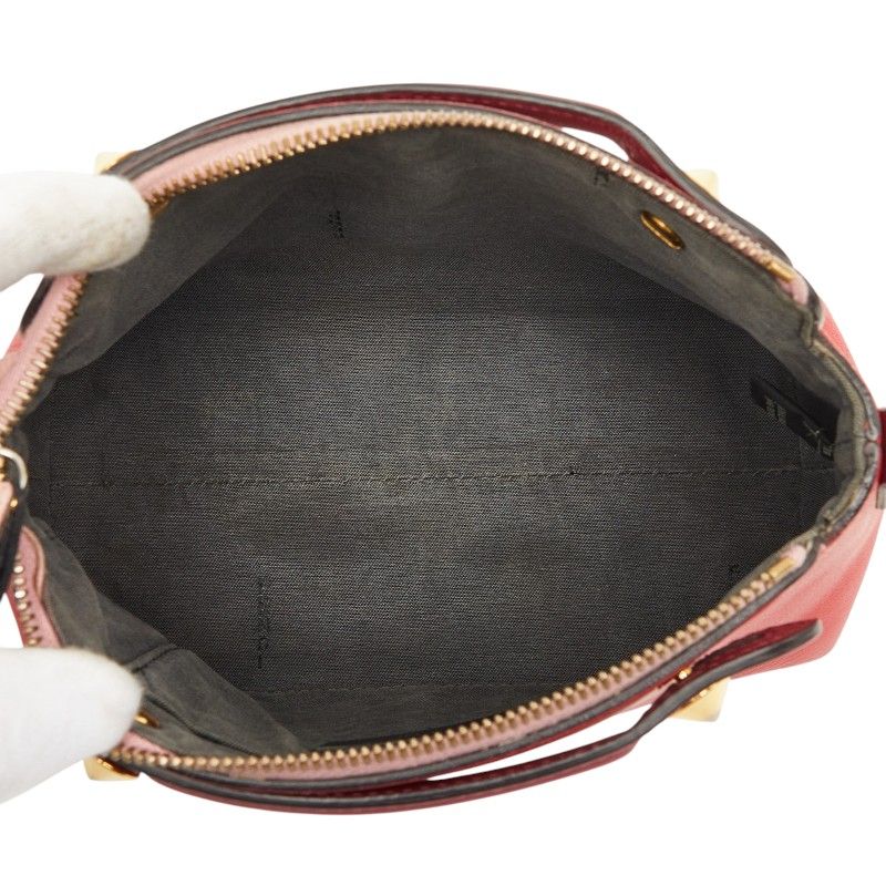 Fendi by the Way Mini 2-Way Shoulder Bag Red Pink Leather — view 9