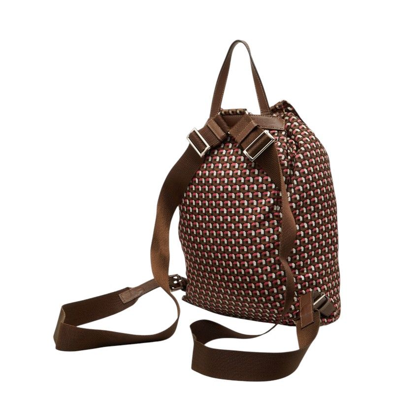 Prada Backpack Brown Pink Nylon Leather — view 2