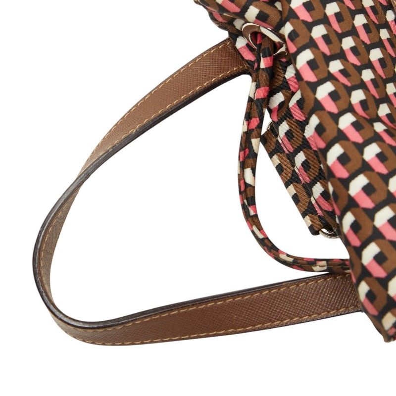 Prada Backpack Brown Pink Nylon Leather — view 8