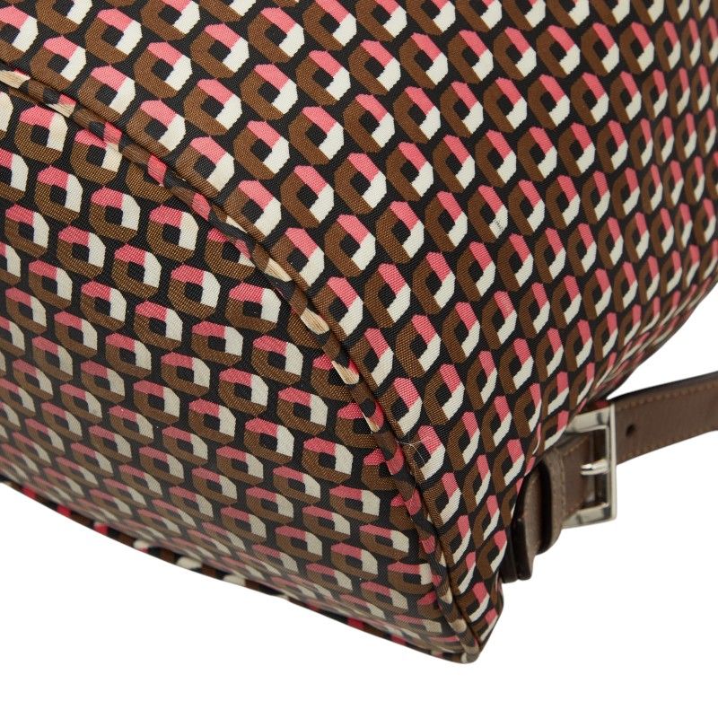 Prada Backpack Brown Pink Nylon Leather — view 4