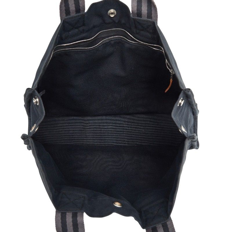 Hermes Fourre Tout MM Handbag Black Gray Canvas — view 8
