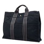 Hermes Fourre Tout MM Handbag Black Gray Canvas — view 2