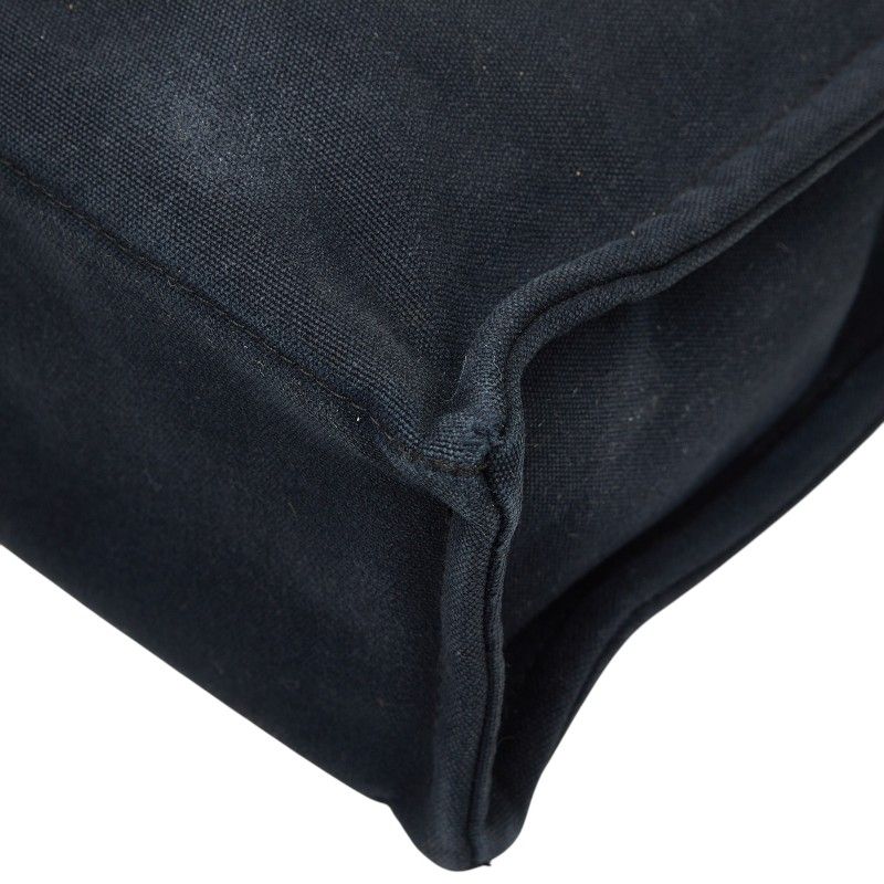 Hermes Fourre Tout MM Handbag Black Gray Canvas — view 6