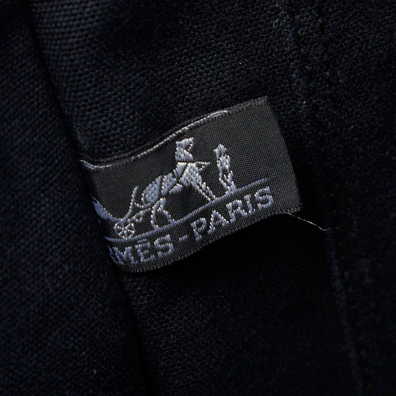 Hermes Fourre Tout MM Handbag Black Gray Canvas — view 9