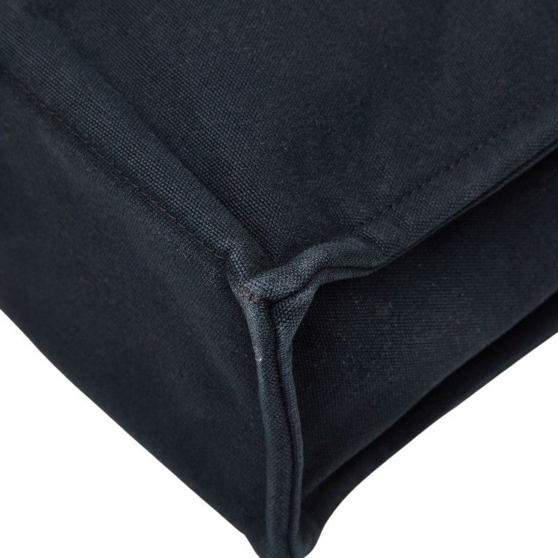 Hermes Fourre Tout MM Handbag Black Gray Canvas — view 4